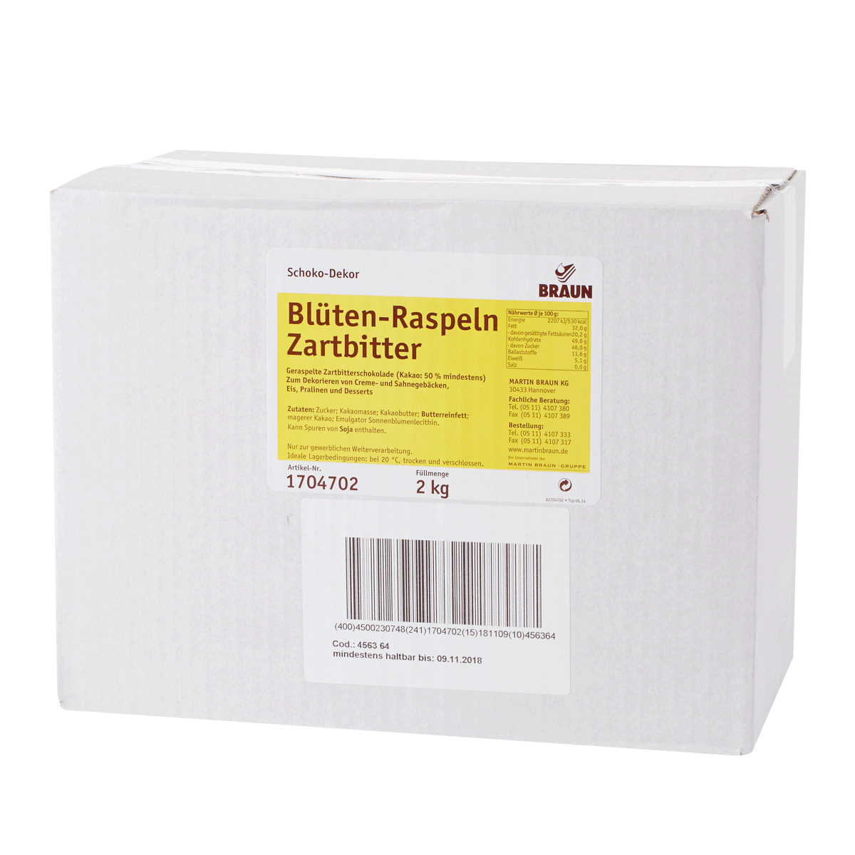 Blüten-Raspeln Zartbitter RA MB cocoa