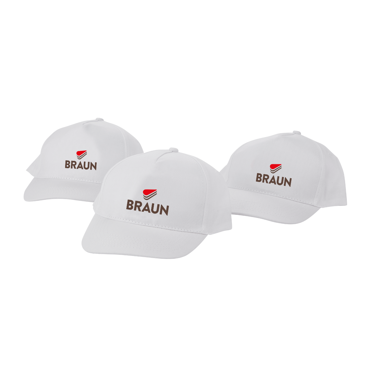Baseballcap, weiß mit Logo (3 St.)