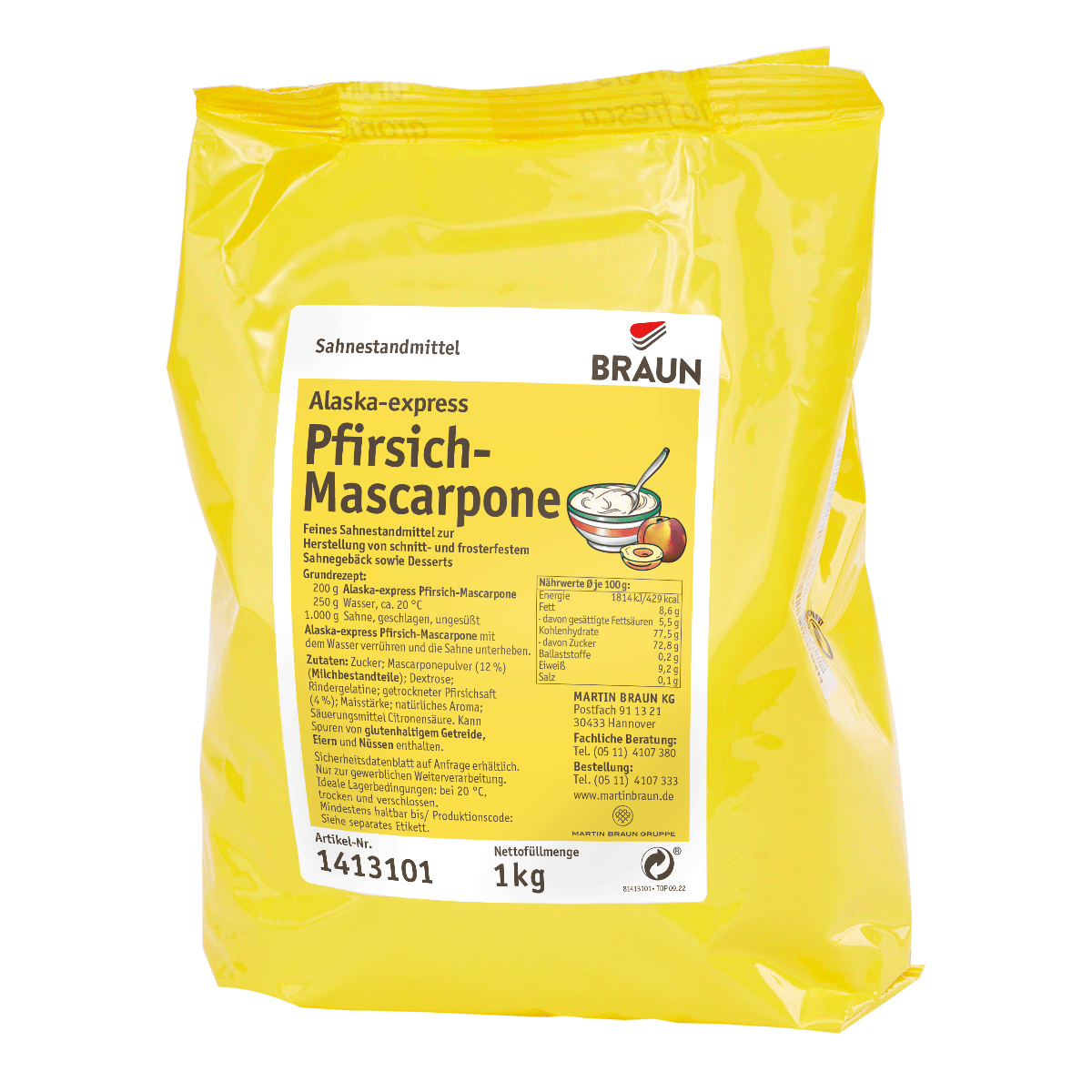 Alaska-express Pfirsich-Mascarpone