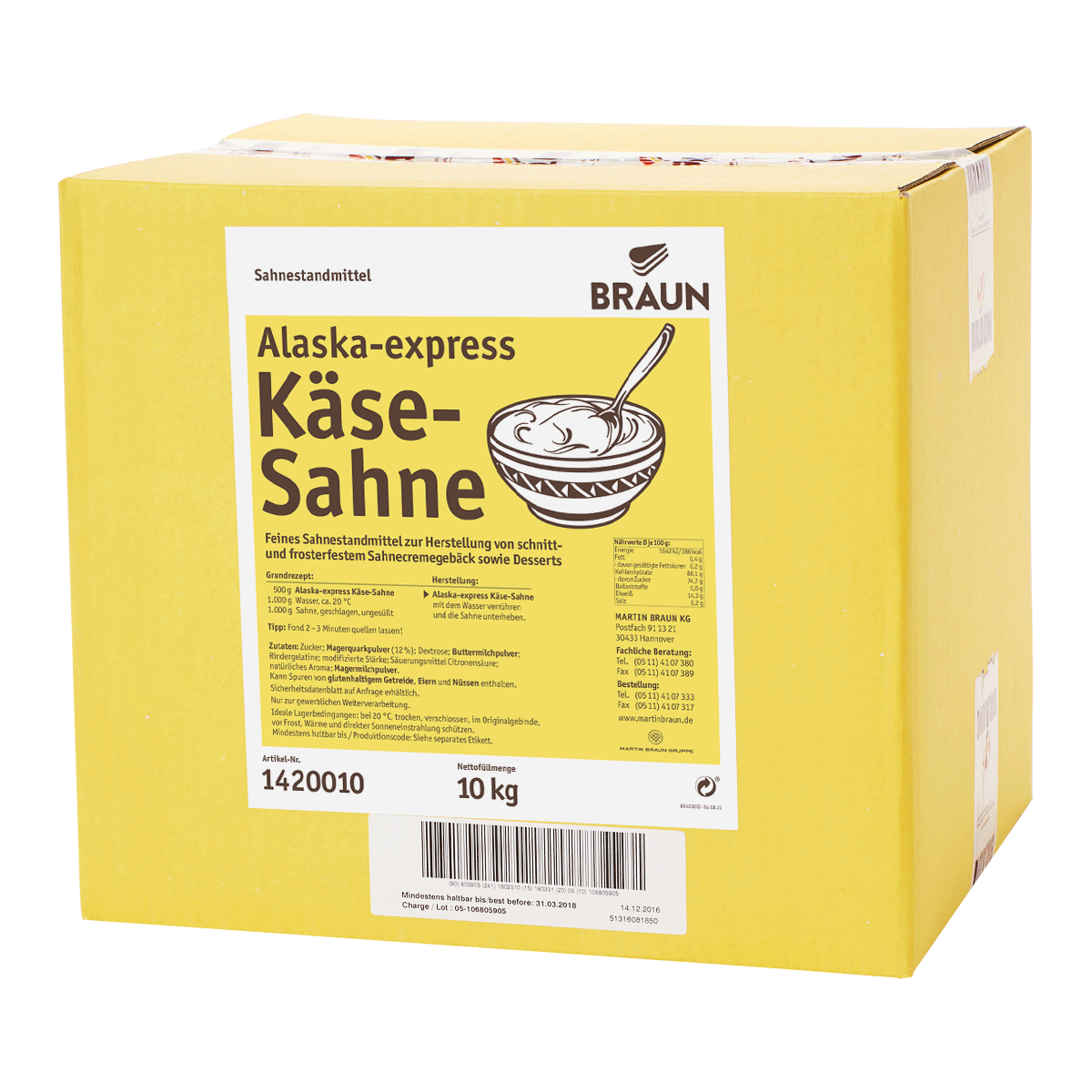 Alaska-express Käse-Sahne