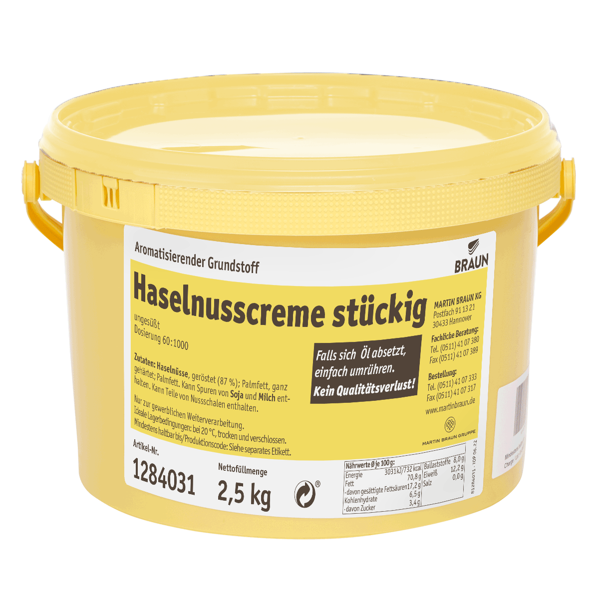 Haselnusscreme, stückig
