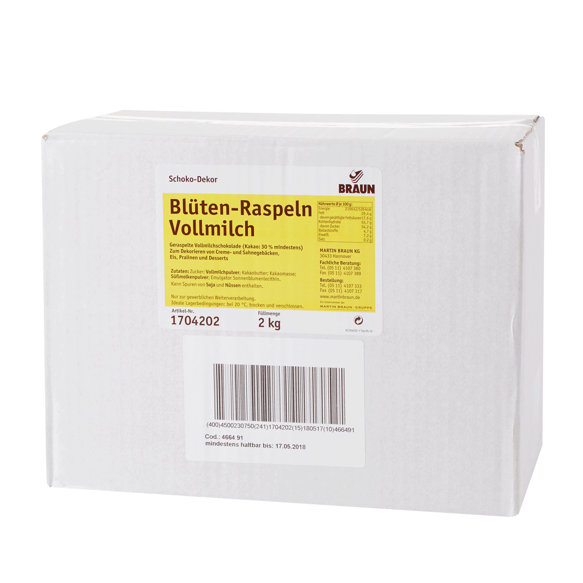 Blüten-Raspeln Vollmilch RA MB cocoa
