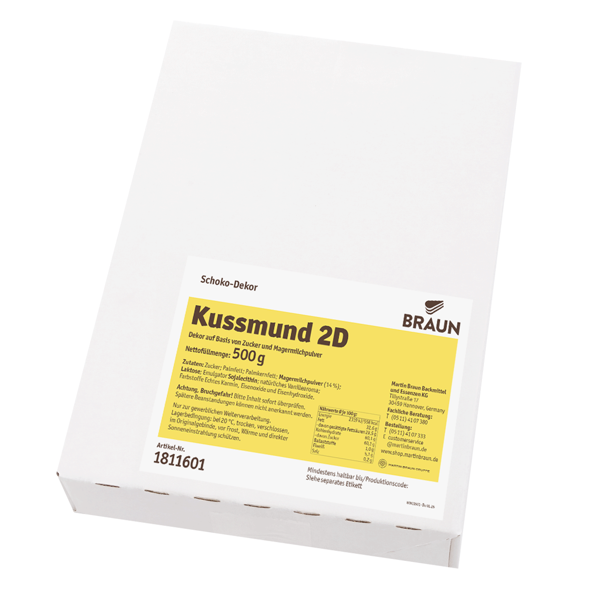 Schoko-Dekor Kussmund 2D RA MB cocoa