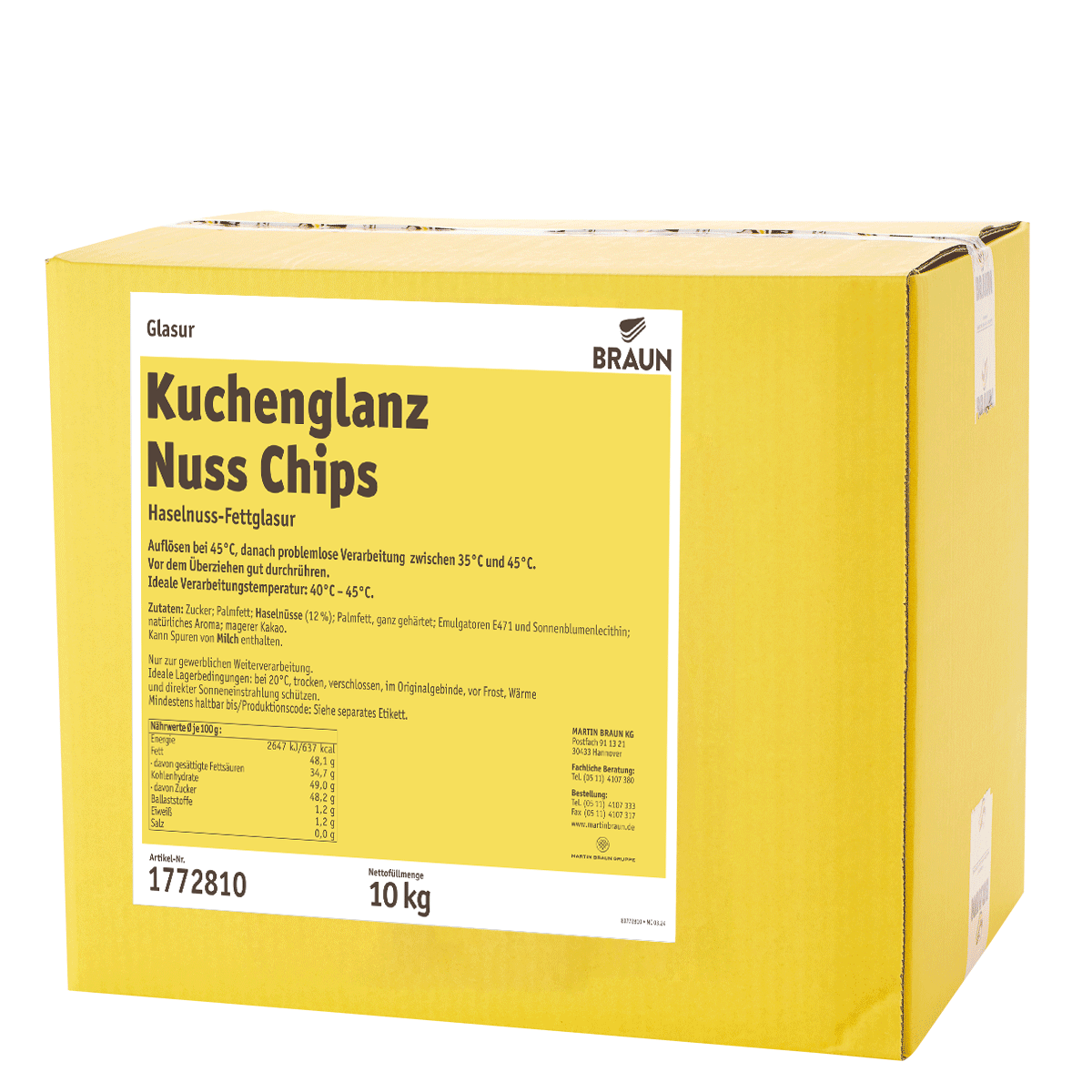 Kuchenglanz Nuss Chips RSPO SG RA MB cocoa