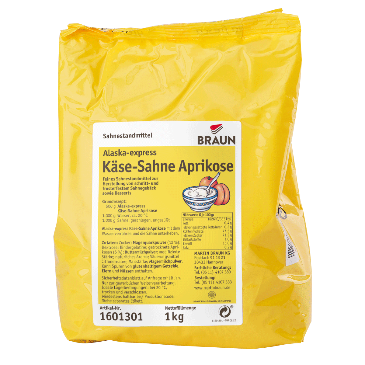 Alaska-express Käse-Sahne Aprikose