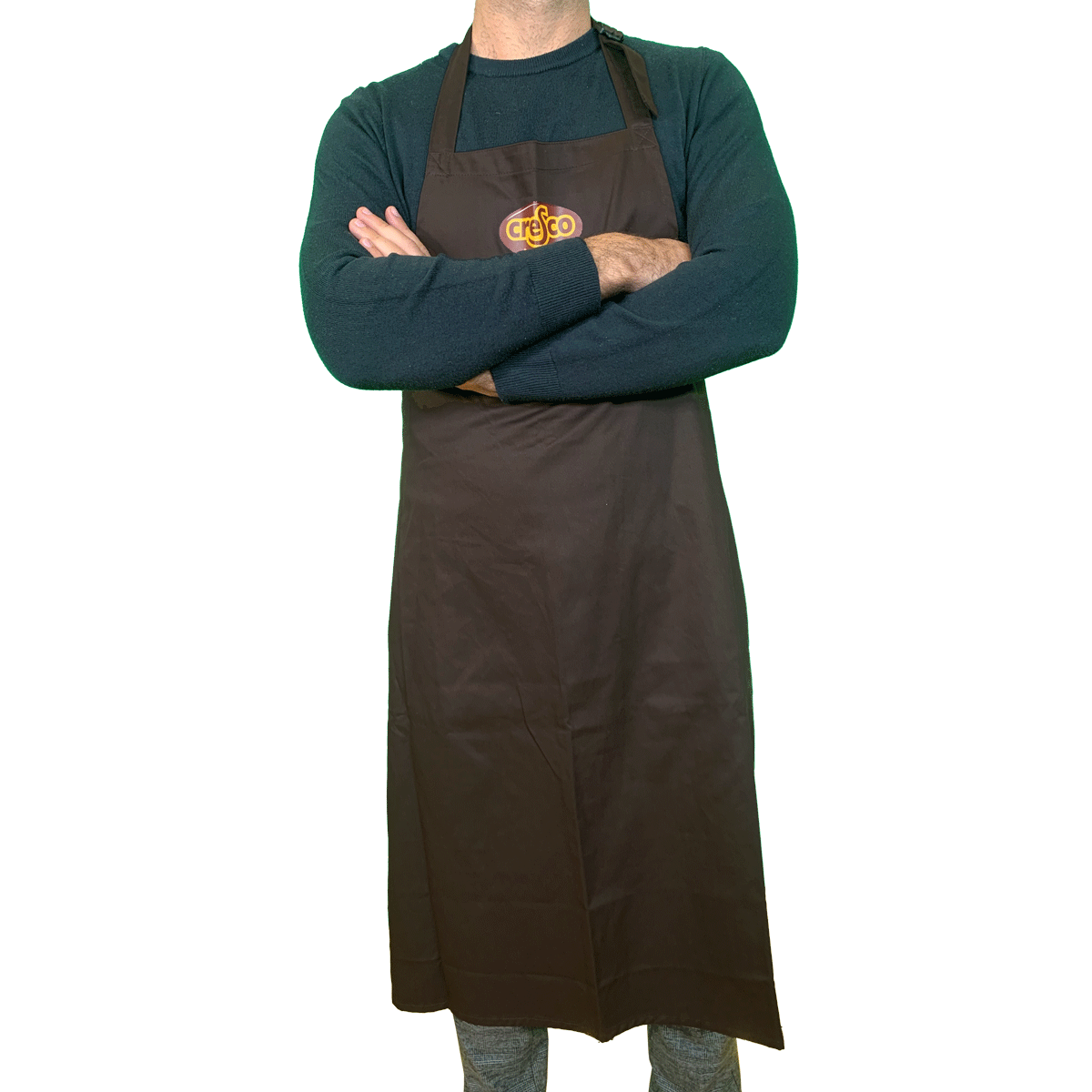 Latzschürze braun mit Logo 1,0
