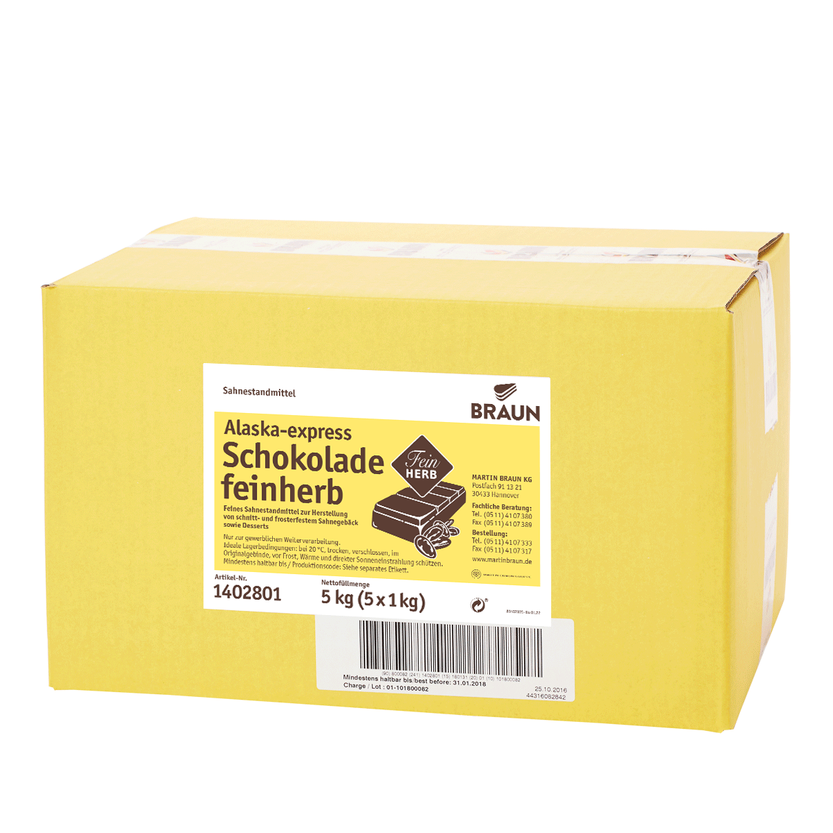 Alaska-express Schokolade Feinherb