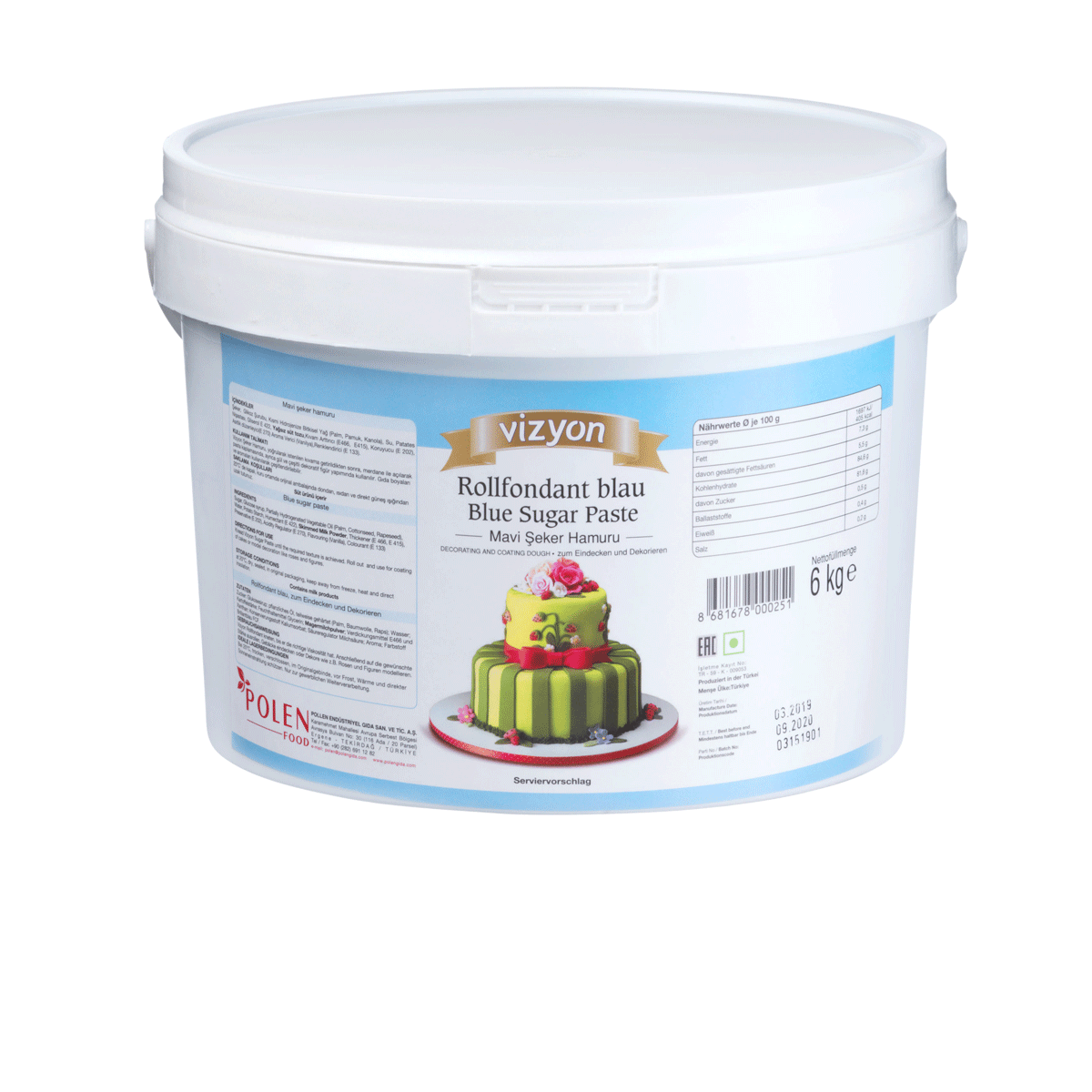 Vizyon Rollfondant blau
